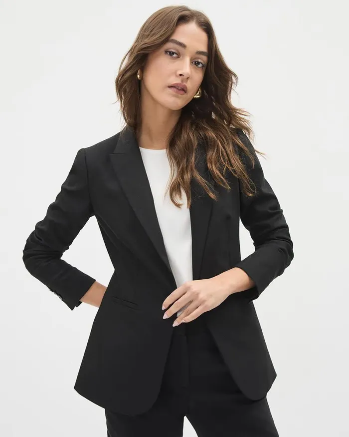 RWandCO Blazers Limitless OneButton Fitted Blazer Black 8211 Women