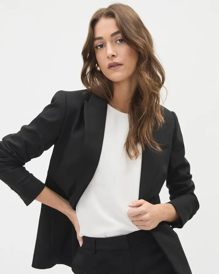RWandCO Blazers Limitless OneButton Fitted Blazer Black 8211 Women RWandCO Blazers Limitless OneButton Fitted Blazer Black 8211 Women