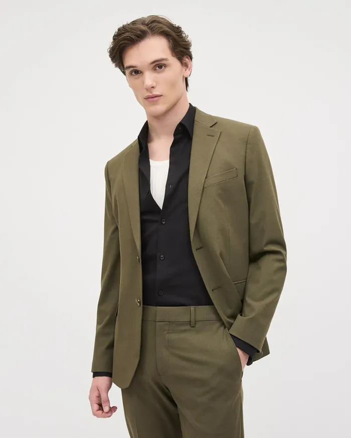 RWandCO Blazers SlimFit Dark Olive Suit Blazer Dark Olive 8211 Men