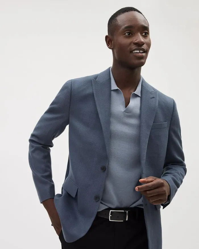 RWandCO Blazers SlimFit Textured Blazer Air Force Blue 8211 Men RWandCO Blazers SlimFit Textured Blazer Air Force Blue 8211 Men