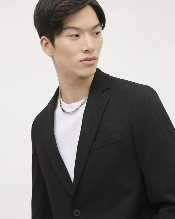 RWandCO Blazers SlimFit Textured Knit Blazer Black 8211 Men RWandCO Blazers SlimFit Textured Knit Blazer Black 8211 Men