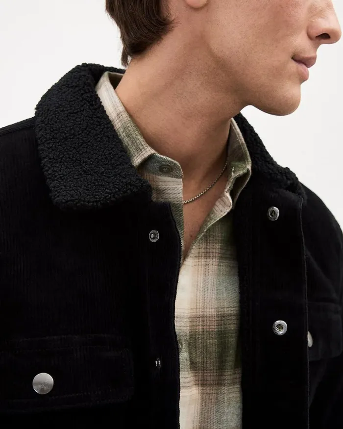 RWandCO Coats and Jackets Corduroy Jacket With Sherpa Shirt Collar Black 8211 Men RWandCO Coats and Jackets Corduroy Jacket With Sherpa Shirt Collar Black 8211 Men