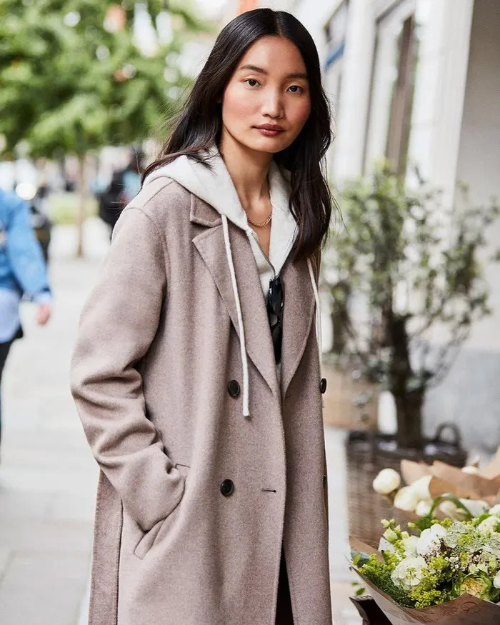 RWandCO Coats and Jackets DoubleBreasted Long Wool Coat Fungi 8211 Women RWandCO Coats and Jackets DoubleBreasted Long Wool Coat Fungi 8211 Women
