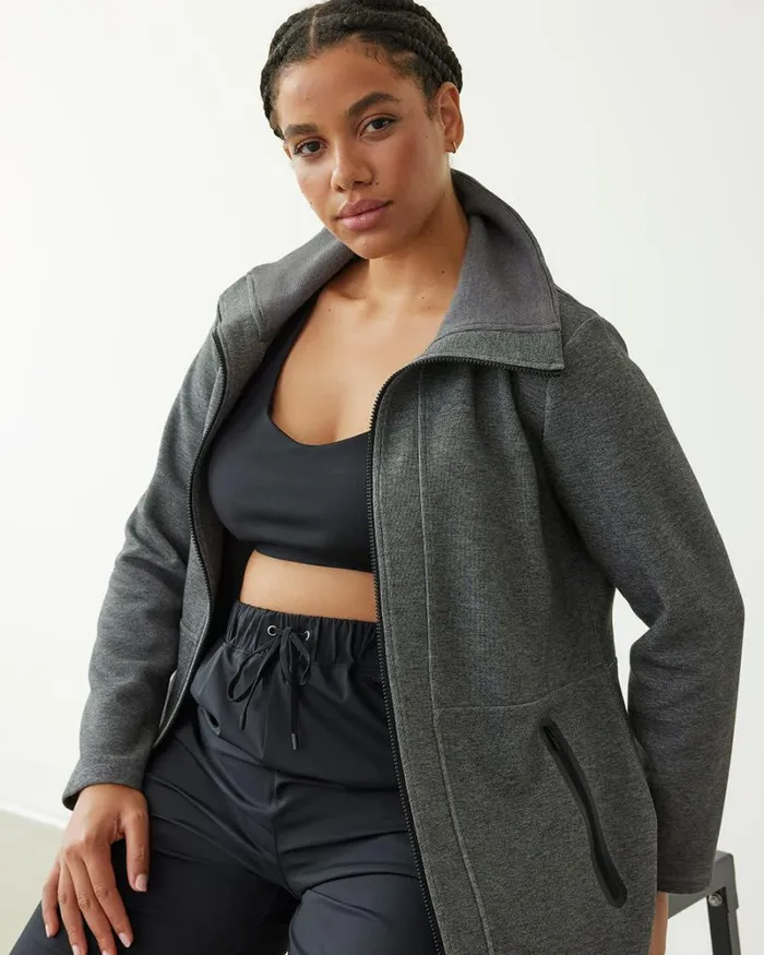 RWandCO Coats and Jackets Scuba Jacket Hyba 124 Regular 124 Reitmans Htr Anthracite 8211 Women RWandCO Coats and Jackets Scuba Jacket Hyba 124 Regular 124 Reitmans Htr Anthracite 8211 Women