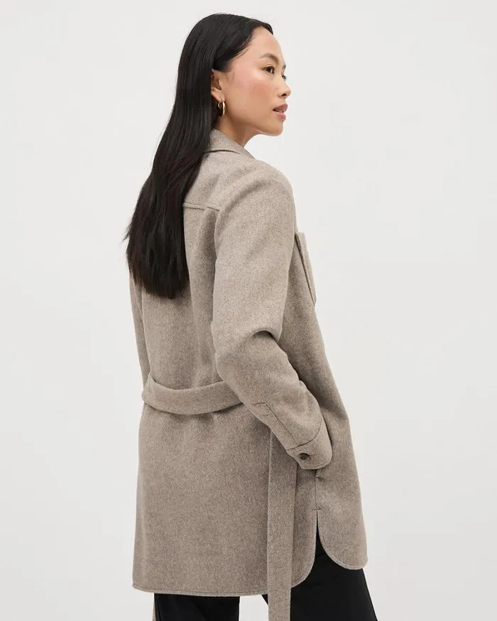 RWandCO Coats and Jackets Textured Twill Shacket Fungi 8211 Women RWandCO Coats and Jackets Textured Twill Shacket Fungi 8211 Women