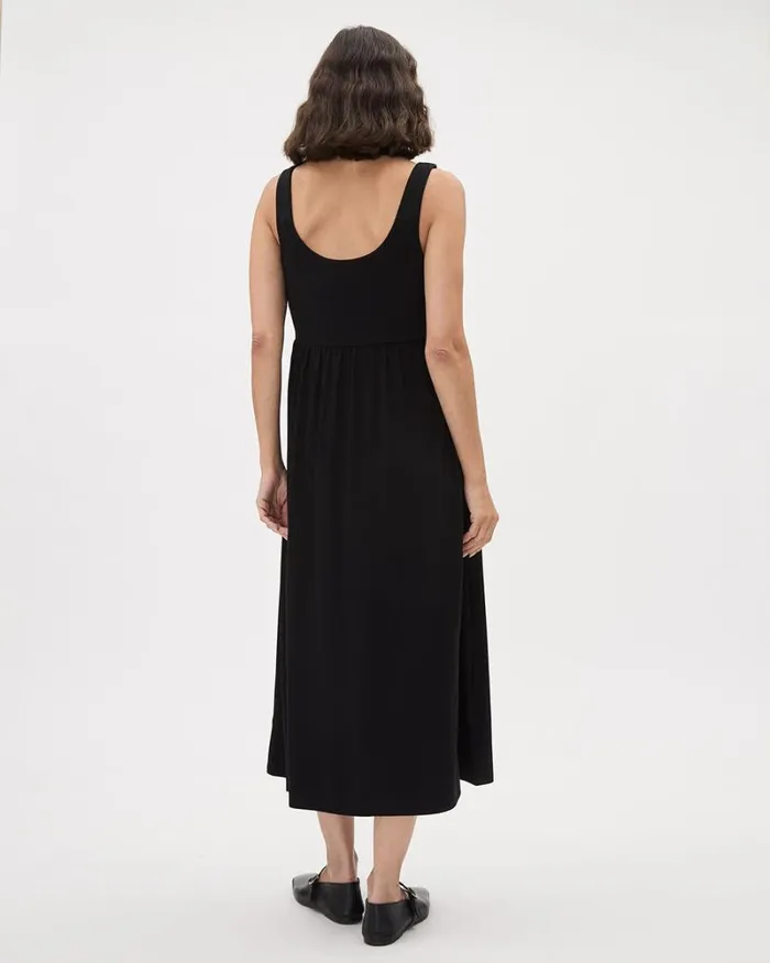 RWandCO Dresses and Jumpsuits Fit And Flare Sleeveless Midi Dress With Pockets 8211 Thyme Maternity Black 8211 Women RWandCO Dresses and Jumpsuits Fit And Flare Sleeveless Midi Dress With Pockets 8211 Thyme Maternity Black 8211 Women