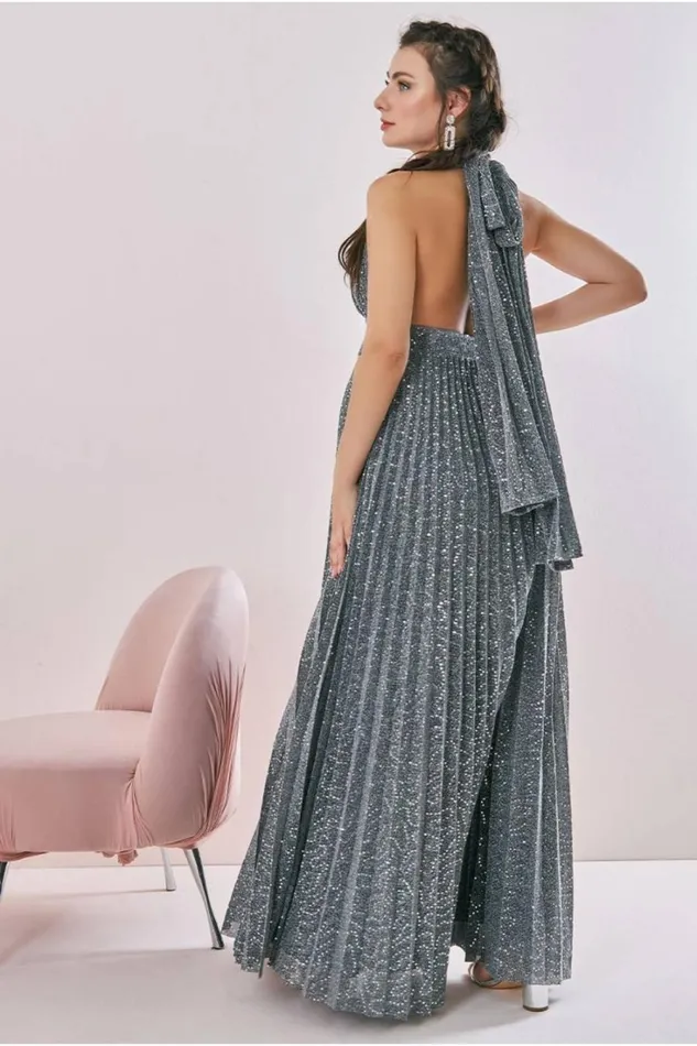 RWandCO Dresses and Jumpsuits Goddiva 8211 Halter Sequin Lurex Maxi Silver 8211 Maternity Silver 8211 Women RWandCO Dresses and Jumpsuits Goddiva 8211 Halter Sequin Lurex Maxi Silver 8211 Maternity Silver 8211 Women