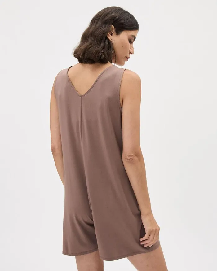 RWandCO Dresses and Jumpsuits Sleeveless Nursing Romper 8211 Thyme Maternity Deep Taupe 8211 Women RWandCO Dresses and Jumpsuits Sleeveless Nursing Romper 8211 Thyme Maternity Deep Taupe 8211 Women