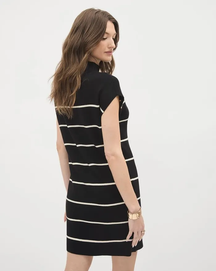 RWandCO Dresses ExtendedSleeve Straight Dress With Funnel Neckline Black Multi 8211 Women RWandCO Dresses ExtendedSleeve Straight Dress With Funnel Neckline Black Multi 8211 Women