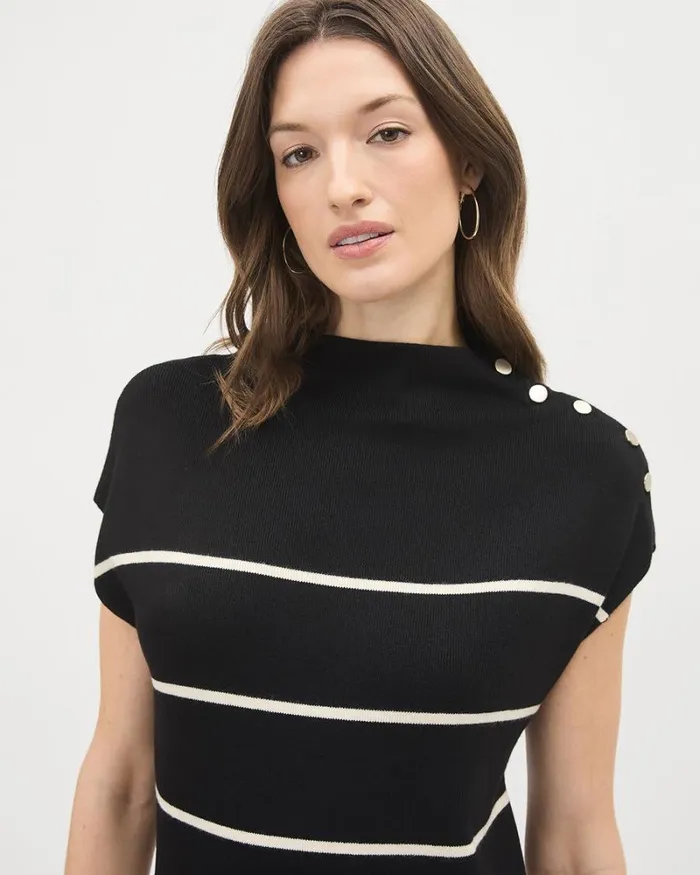 RWandCO Dresses ExtendedSleeve Straight Dress With Funnel Neckline Black Multi 8211 Women RWandCO Dresses ExtendedSleeve Straight Dress With Funnel Neckline Black Multi 8211 Women
