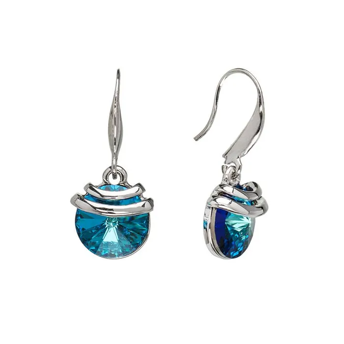 RWandCO Earrings Bermuda Blue Spring Drop Earring Made With Quality Austrian Crystals 8211 MICALLA Dark Blue 8211 Women RWandCO Earrings Bermuda Blue Spring Drop Earring Made With Quality Austrian Crystals 8211 MICALLA Dark Blue 8211 Women