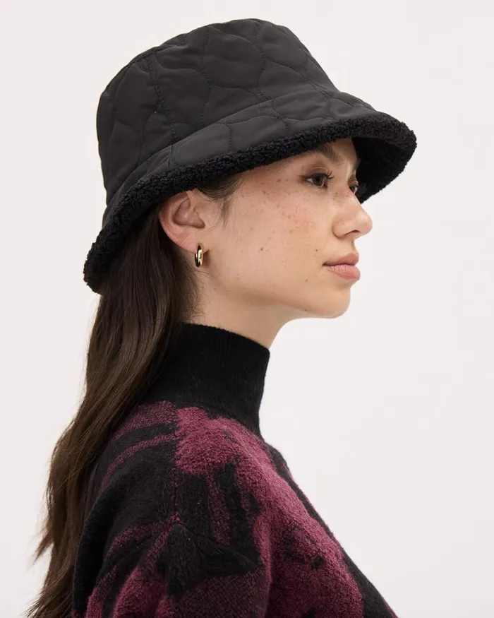 RWandCO Hats Gloves and Scarves Reversible Bucket Hat Black 8211 Women RWandCO Hats Gloves and Scarves Reversible Bucket Hat Black 8211 Women