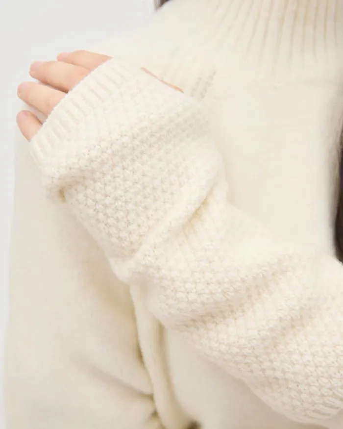 RWandCO Hats Gloves and Scarves Wool Wrist Warmers Antique White 8211 Women