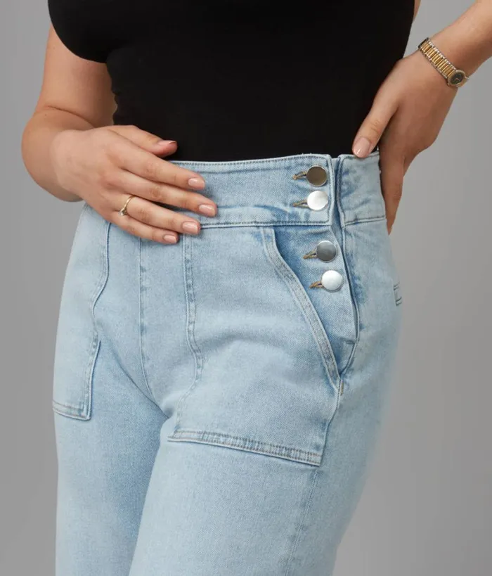 RWandCO Jeans Lola Jeans COLETTECM High Rise Wide Leg Jeans Light Blue 8211 Women