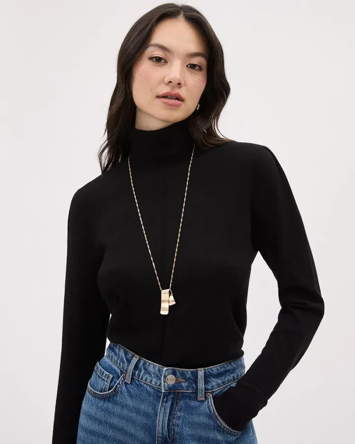 RWandCO Necklaces Long Necklace With Folded Metal Plate Pendant Gold 8211 Women RWandCO Necklaces Long Necklace With Folded Metal Plate Pendant Gold 8211 Women