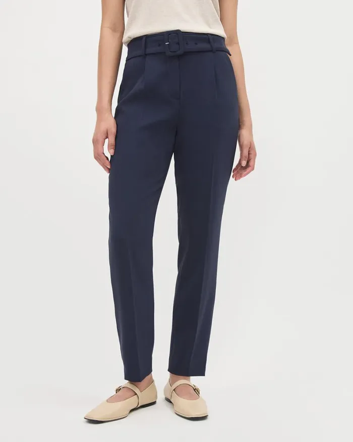 RWandCO Pants TaperedLeg HighRise Ankle Pant With Belt Night Sky 8211 Women RWandCO Pants TaperedLeg HighRise Ankle Pant With Belt Night Sky 8211 Women