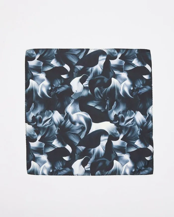 RWandCO Pocket Squares Handkerchief With Abstract Pattern Black 8211 Men