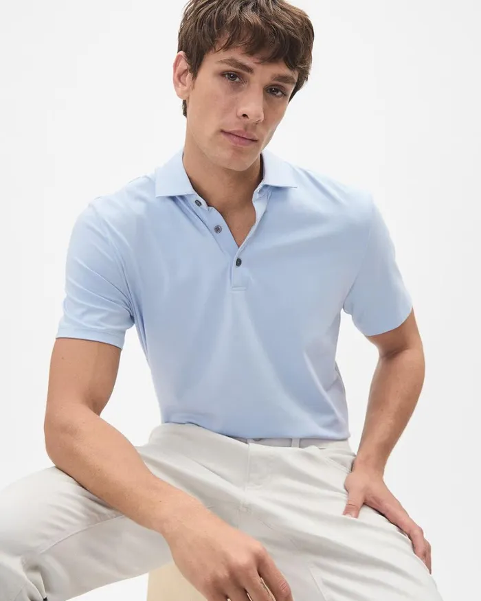 RWandCO Polos ShortSleeve Supima R Cotton Jersey Polo Kentucky Blue 8211 Men