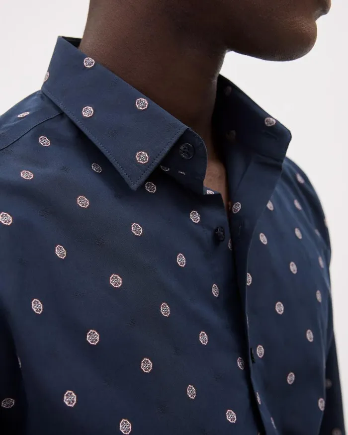 RWandCO Shirts RegularFit Dress Shirt With Embroideries Navy Blazer 8211 Men RWandCO Shirts RegularFit Dress Shirt With Embroideries Navy Blazer 8211 Men