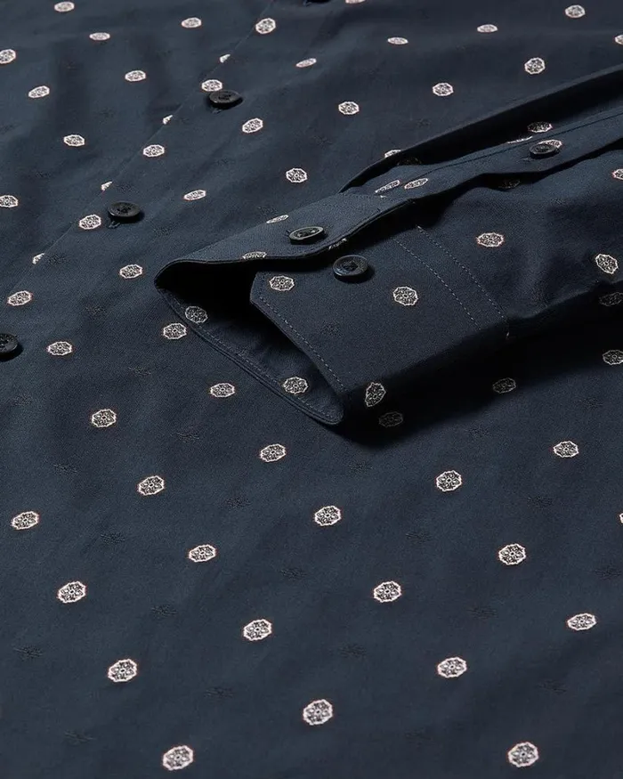 RWandCO Shirts RegularFit Dress Shirt With Embroideries Navy Blazer 8211 Men RWandCO Shirts RegularFit Dress Shirt With Embroideries Navy Blazer 8211 Men
