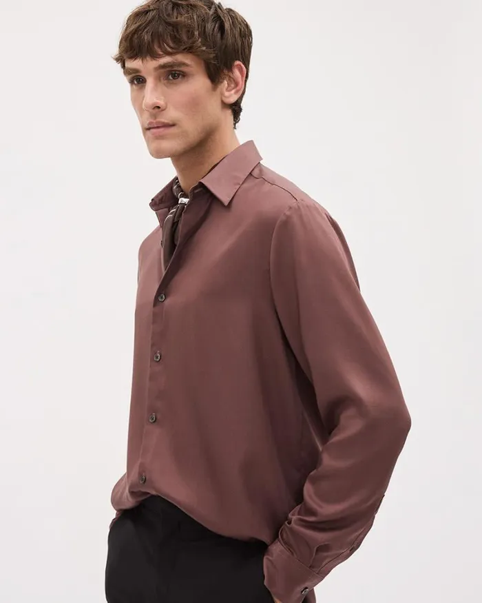 RWandCO Shirts RegularFit Sateen Dress Shirt Cognac 8211 Men