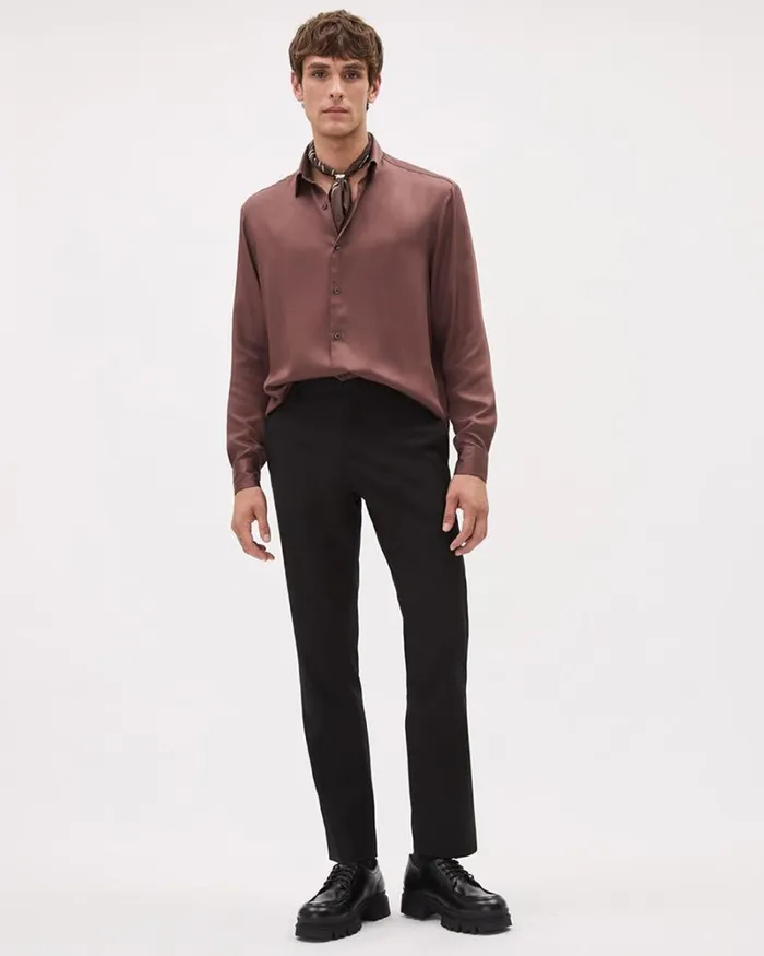 RWandCO Shirts RegularFit Sateen Dress Shirt Cognac 8211 Men