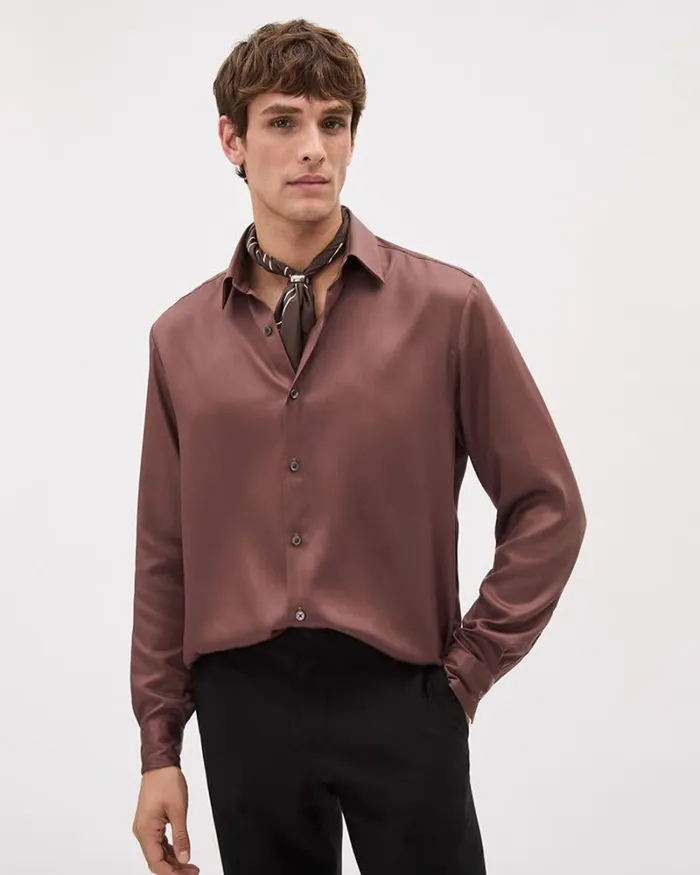 RWandCO Shirts RegularFit Sateen Dress Shirt Cognac 8211 Men