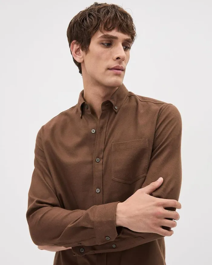 RWandCO Shirts SlimFit Brushed Twill Shirt Fudgesickle 8211 Men