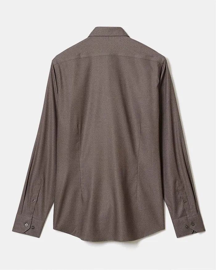 RWandCO Shirts SlimFit KnitLike Dress Shirt Latte Melange 8211 Men RWandCO Shirts SlimFit KnitLike Dress Shirt Latte Melange 8211 Men
