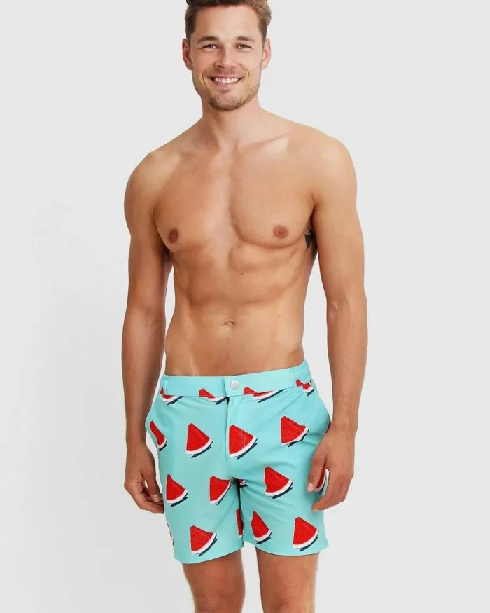 RWandCO Shorts Mosmann Mens Swim Shorts 8211 Melon Brando Light Blue 8211 Men