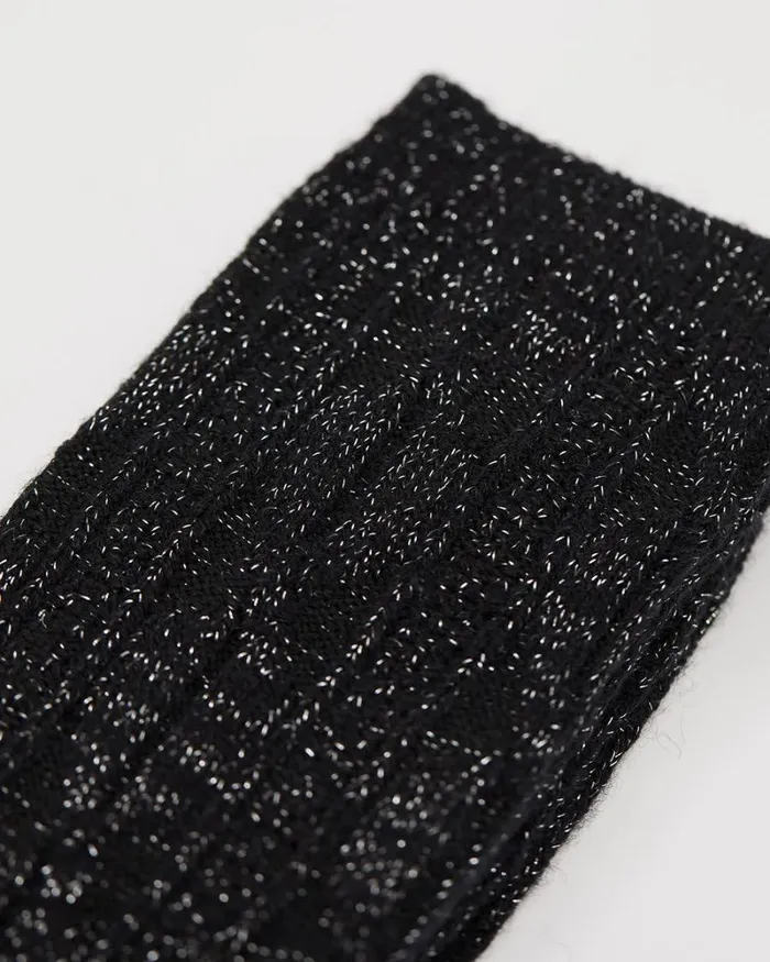 RWandCO Socks and Tights Cozy Socks With Cables Stitches And Lurex Fibres Black Multi8211 8211 Women RWandCO Socks and Tights Cozy Socks With Cables Stitches And Lurex Fibres Black Multi8211 8211 Women