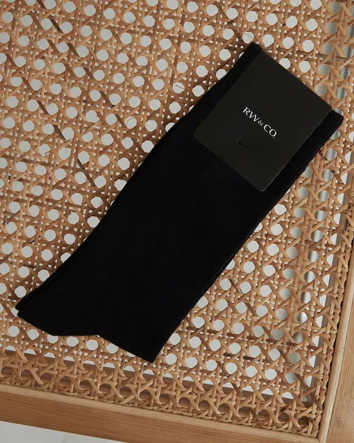 RWandCO Socks Basic Dress Socks Black 8211 Men