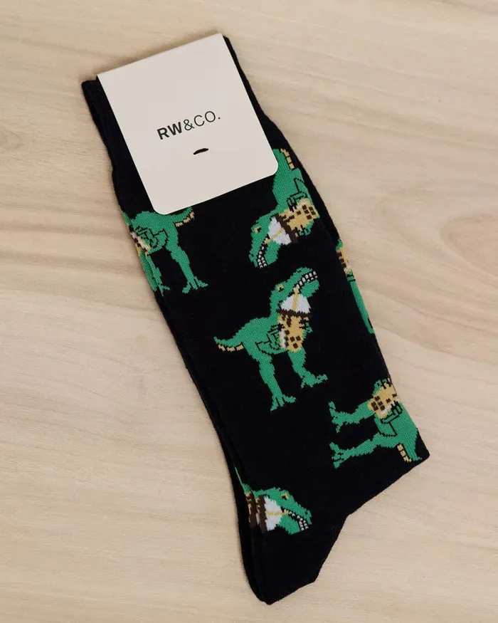 RWandCO Socks Bubble Tea Dinosaur Socks Navy Blazer 8211 Men