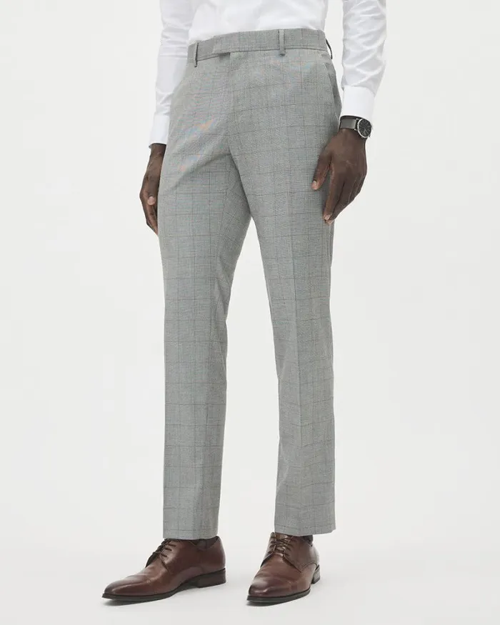 RWandCO Suit Pants TailoredFit Grey Windowpane Suit Pant Medium Grey 8211 Men