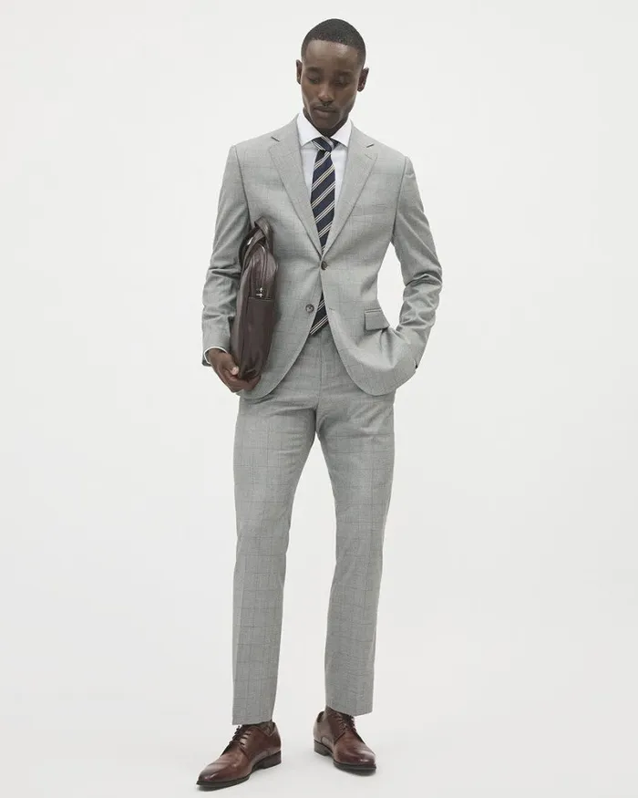 RWandCO Suit Pants TailoredFit Grey Windowpane Suit Pant Medium Grey 8211 Men RWandCO Suit Pants TailoredFit Grey Windowpane Suit Pant Medium Grey 8211 Men