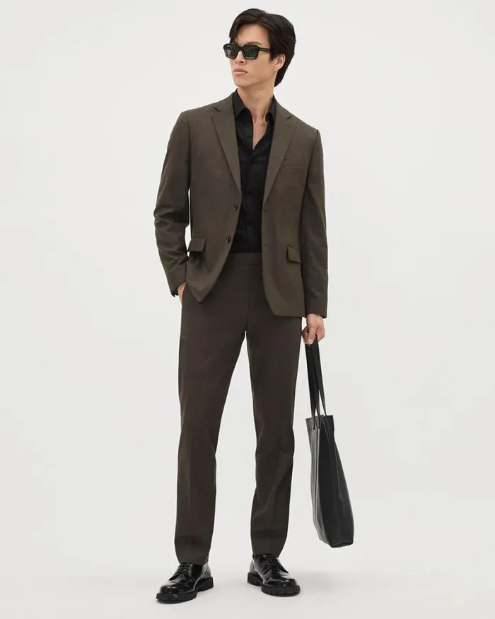 RWandCO Suits Brushed Twill SlimFit Pant Brown 8211 Men RWandCO Suits Brushed Twill SlimFit Pant Brown 8211 Men