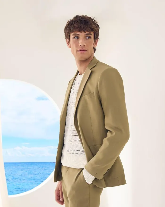 RWandCO Suits SlimFit Linen Suit Blazer Zaatar 8211 Men
