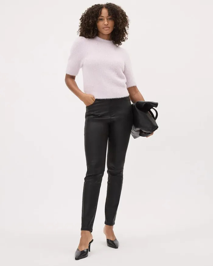 RWandCO Sweaters and Cardigans ElbowSleeve MockNeck FeatherYarn Pullover With Pearls Orchid Hush 8211 Women RWandCO Sweaters and Cardigans ElbowSleeve MockNeck FeatherYarn Pullover With Pearls Orchid Hush 8211 Women