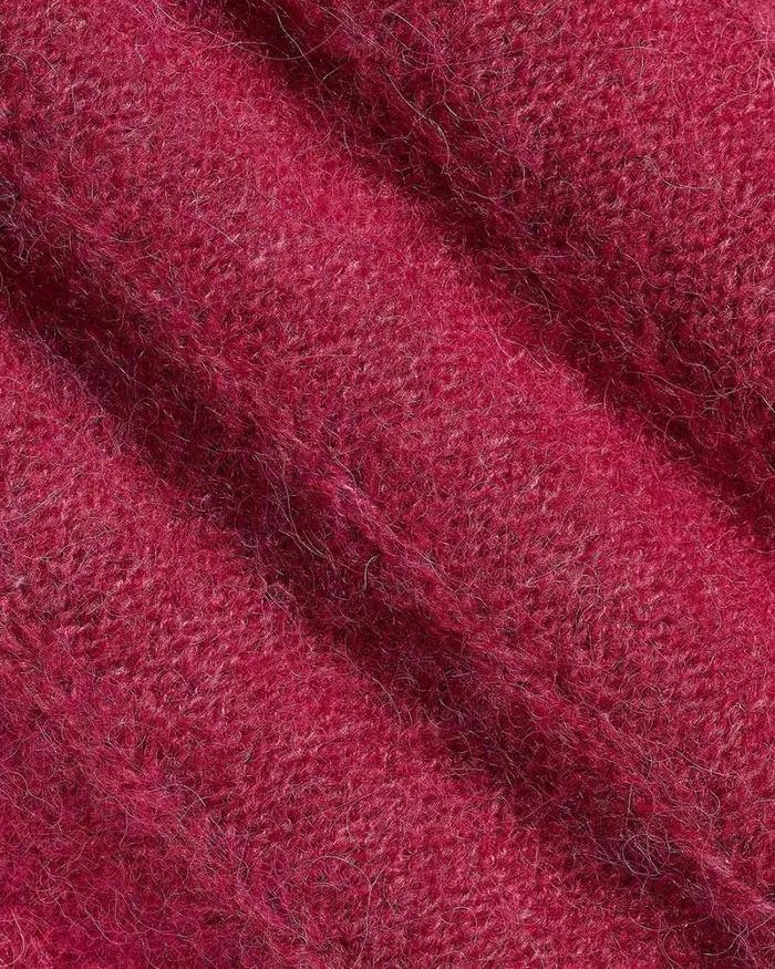 RWandCO Sweaters and Cardigans LongSleeve CrewNeck AlpacaBlend Sweater Bright Pink 8211 Women