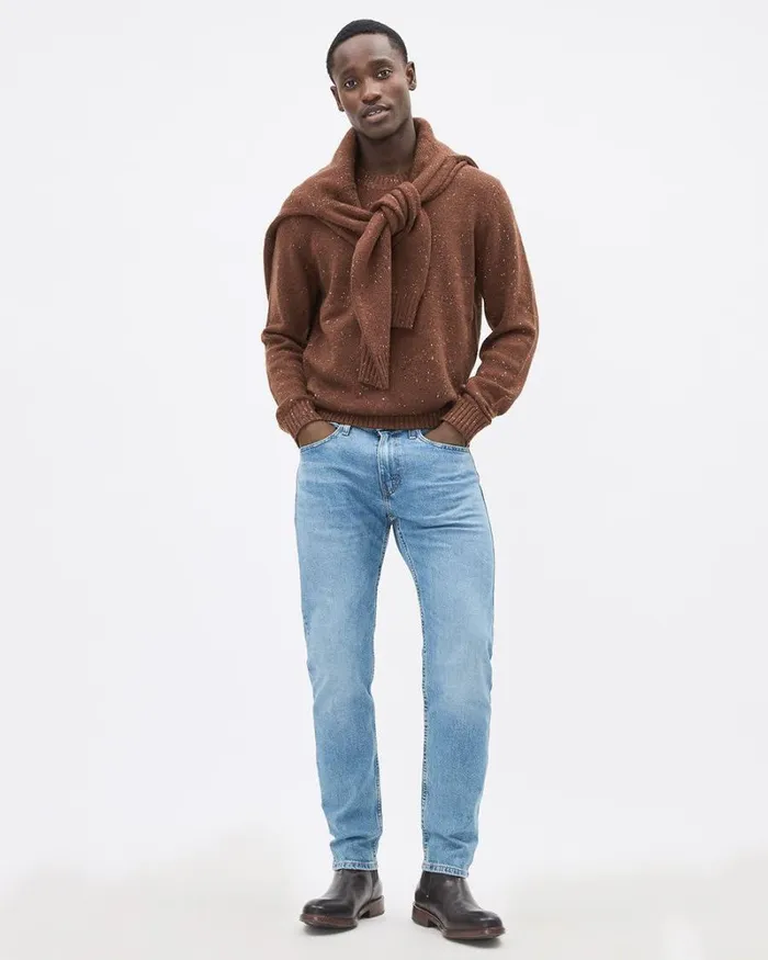 RWandCO Sweaters and Cardigans LongSleeve CrewNeck Sweater With Neps Cinnabar Neps 8211 Men RWandCO Sweaters and Cardigans LongSleeve CrewNeck Sweater With Neps Cinnabar Neps 8211 Men