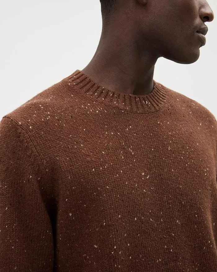 RWandCO Sweaters and Cardigans LongSleeve CrewNeck Sweater With Neps Cinnabar Neps 8211 Men RWandCO Sweaters and Cardigans LongSleeve CrewNeck Sweater With Neps Cinnabar Neps 8211 Men
