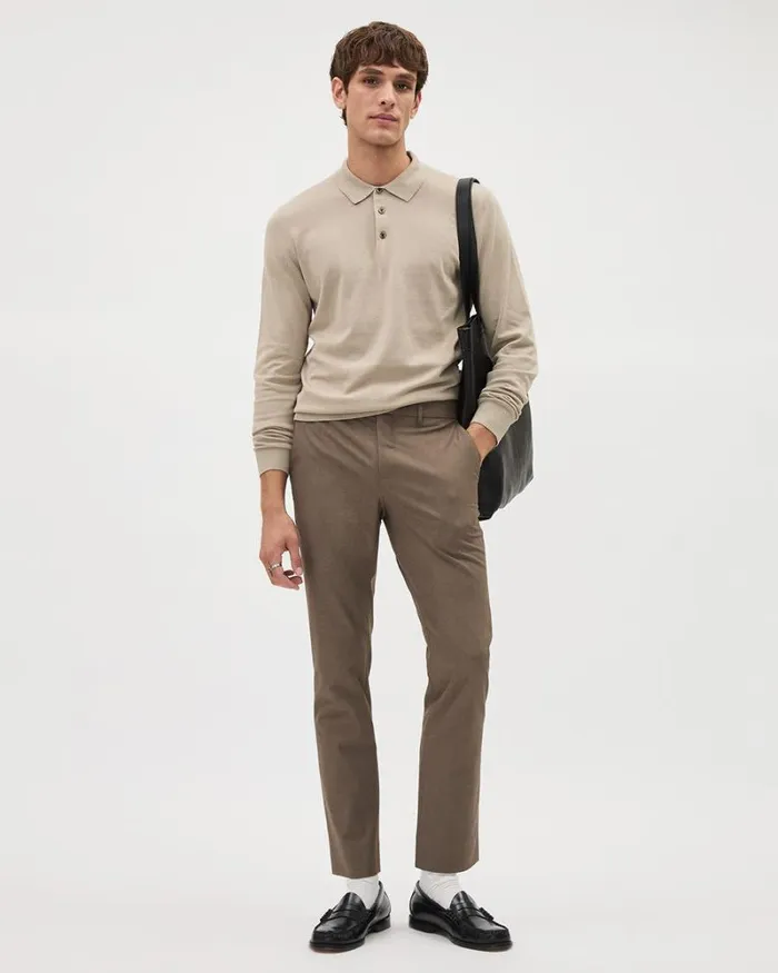 RWandCO Sweaters and Cardigans LongSleeve Polo Sweater Chocolate Aroma 8211 Men RWandCO Sweaters and Cardigans LongSleeve Polo Sweater Chocolate Aroma 8211 Men