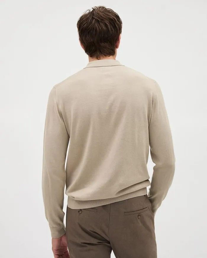 RWandCO Sweaters and Cardigans LongSleeve Polo Sweater Chocolate Aroma 8211 Men RWandCO Sweaters and Cardigans LongSleeve Polo Sweater Chocolate Aroma 8211 Men