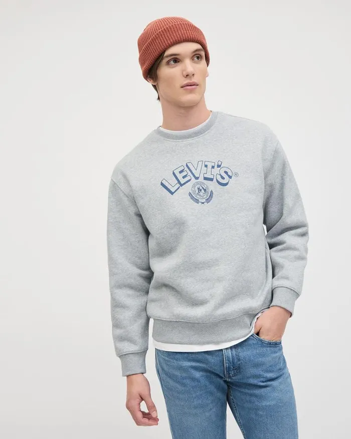 RWandCO Sweatshirts and Hoodies RelaxedFit LongSleeve CrewNeck Pullover 8211 Levi039s Heather Grey 8211 Men RWandCO Sweatshirts and Hoodies RelaxedFit LongSleeve CrewNeck Pullover 8211 Levi039s Heather Grey 8211 Men