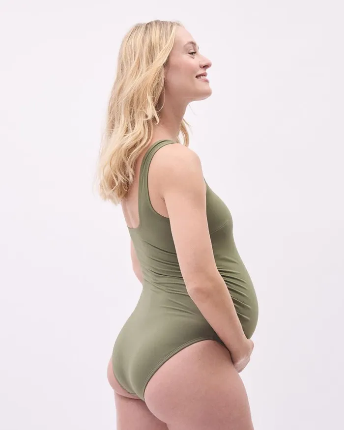 RWandCO Swimwear UNeck OnePiece Swimsuit 8211 Thyme Maternity Dusty Olive 8211 Women RWandCO Swimwear UNeck OnePiece Swimsuit 8211 Thyme Maternity Dusty Olive 8211 Women