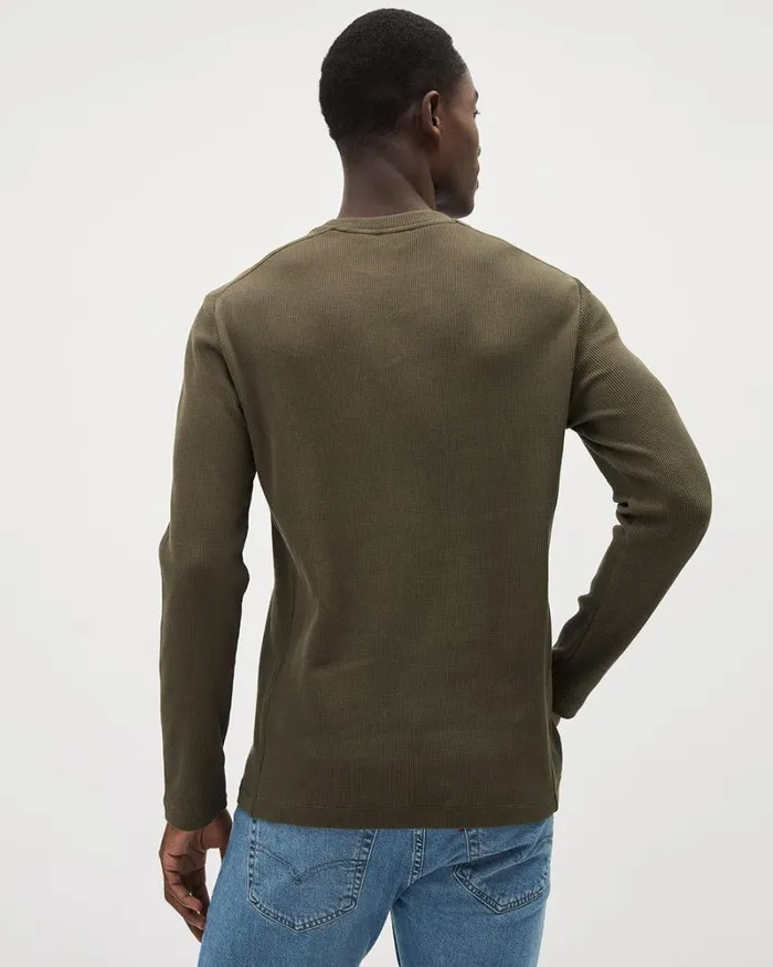 RWandCO TShirts LongSleeve CrewNeck Waffled TShirt Dakota Green 8211 Men RWandCO TShirts LongSleeve CrewNeck Waffled TShirt Dakota Green 8211 Men