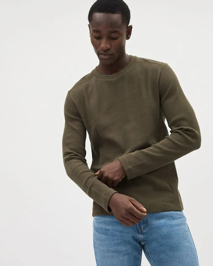 RWandCO TShirts LongSleeve CrewNeck Waffled TShirt Dakota Green 8211 Men RWandCO TShirts LongSleeve CrewNeck Waffled TShirt Dakota Green 8211 Men