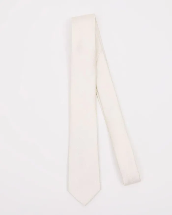 RWandCO Ties and Bow Ties Skinny White Tie With Metallic Fibres Winter White 8211 Men RWandCO Ties and Bow Ties Skinny White Tie With Metallic Fibres Winter White 8211 Men