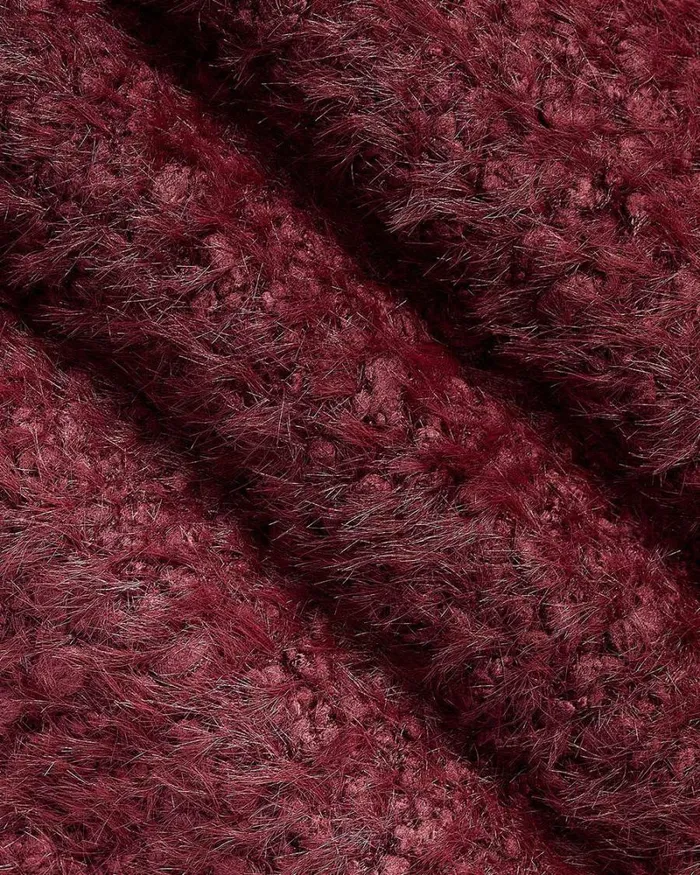 RWandCO Tops LongSleeve FeatherYarn Short Cardigan Burgundy 8211 Women RWandCO Tops LongSleeve FeatherYarn Short Cardigan Burgundy 8211 Women