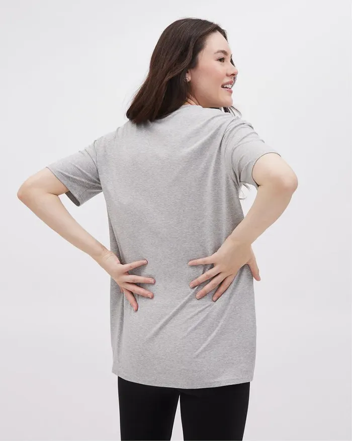 RWandCO Tops RelaxedFit ShortSleeve Tee 8211 Thyme Maternity Light Heather Grey 8211 Women RWandCO Tops RelaxedFit ShortSleeve Tee 8211 Thyme Maternity Light Heather Grey 8211 Women